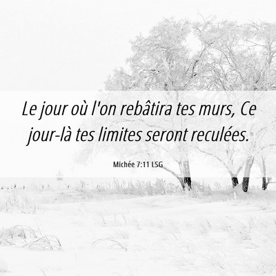 Picture 06 - Michée 7:11 LSG - Le jour où l'on rebâtira tes murs, Ce jour-là - Bible Verse Picture