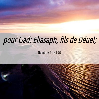 Picture 06 - Nombres 1:14 LSG - pour Gad: Eliasaph, fils de - Bible Verse Picture