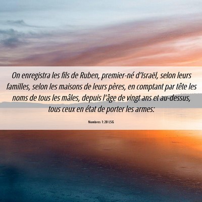 Picture 06 - Nombres 1:20 LSG - On enregistra les fils de Ruben, premier-né - Bible Verse Picture