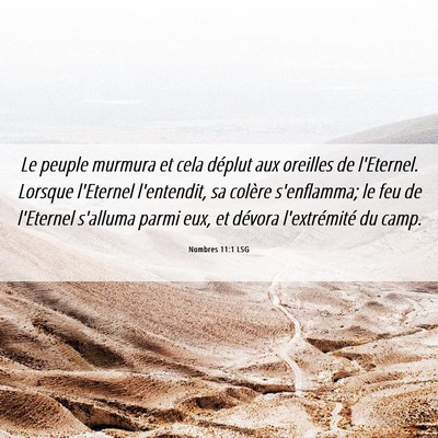 Picture 06 - Nombres 11:1 LSG - Le peuple murmura et cela déplut aux oreilles de - Bible Verse Picture