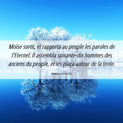 Picture 06 - Nombres 11:24 LSG - Moïse sortit, et rapporta au peuple les paroles - Bible Verse Picture