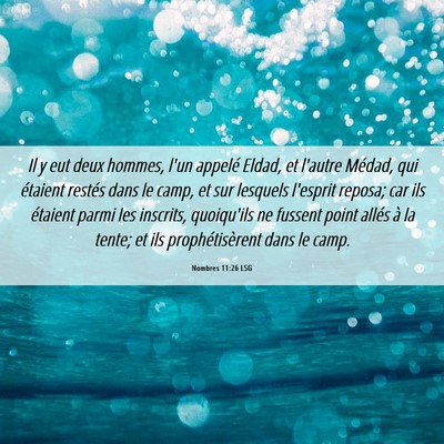 Picture 06 - Nombres 11:26 LSG - Il y eut deux hommes, l'un appelé Eldad, et - Bible Verse Picture