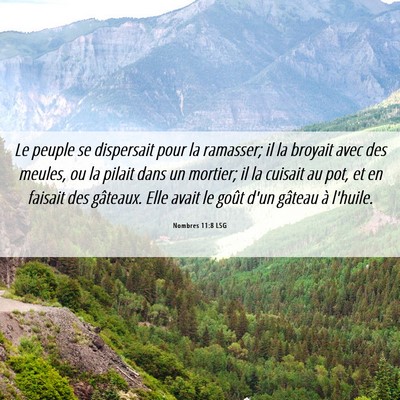 Picture 06 - Nombres 11:8 LSG - Le peuple se dispersait pour la ramasser; il la - Bible Verse Picture