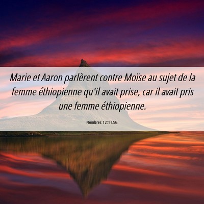Picture 06 - Nombres 12:1 LSG - Marie et Aaron parlèrent contre Moïse au sujet - Bible Verse Picture