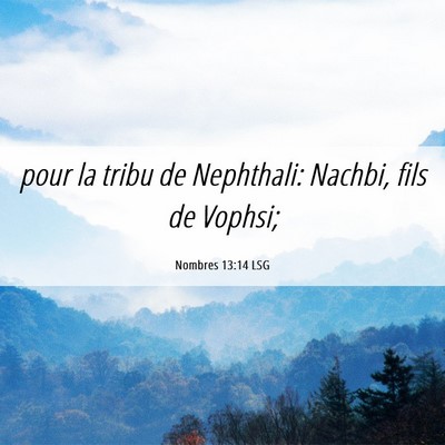 Picture 06 - Nombres 13:14 LSG - pour la tribu de Nephthali: Nachbi, fils de - Bible Verse Picture