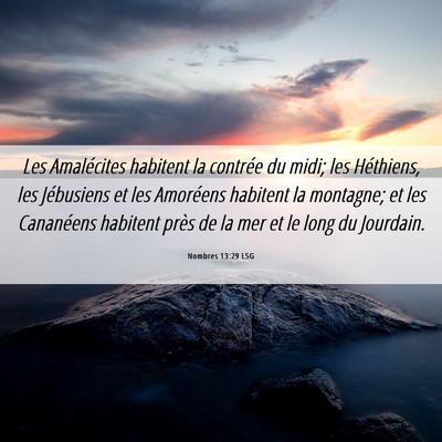 Picture 06 - Nombres 13:29 LSG - Les Amalécites habitent la contrée du midi; les - Bible Verse Picture