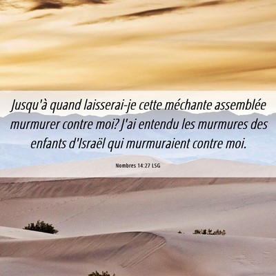 Picture 06 - Nombres 14:27 LSG - Jusqu'à quand laisserai-je cette méchante - Bible Verse Picture