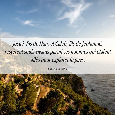 Picture 06 - Nombres 14:38 LSG - Josué, fils de Nun, et Caleb, fils de Jephunné, - Bible Verse Picture