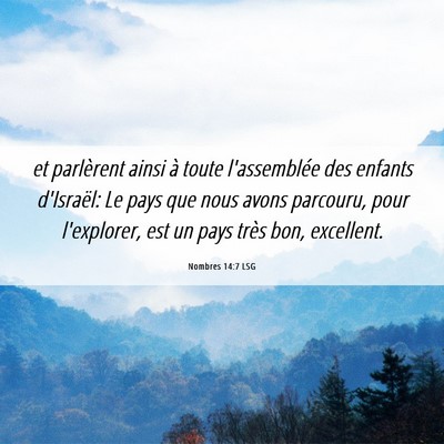 Picture 06 - Nombres 14:7 LSG - et parlèrent ainsi à toute l'assemblée des - Bible Verse Picture