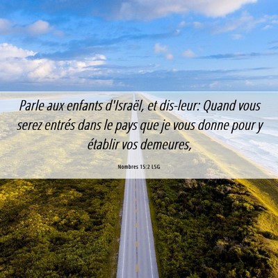 Picture 06 - Nombres 15:2 LSG - Parle aux enfants d'Israël, et dis-leur: Quand - Bible Verse Picture
