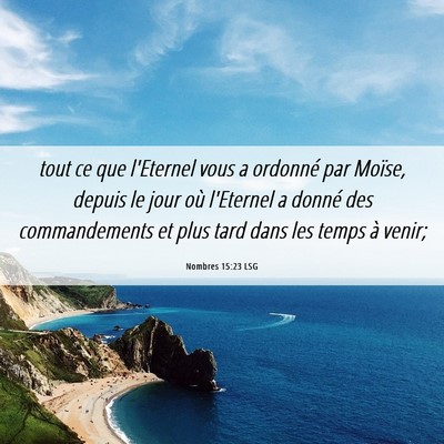 Picture 06 - Nombres 15:23 LSG - tout ce que l'Eternel vous a ordonné par Moïse, - Bible Verse Picture