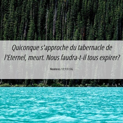 Picture 06 - Nombres 17:13 LSG - Quiconque s'approche du tabernacle de l'Eternel, - Bible Verse Picture
