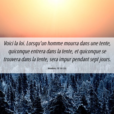 Picture 06 - Nombres 19:14 LSG - Voici la loi. Lorsqu'un homme mourra dans une - Bible Verse Picture