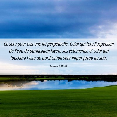 Picture 06 - Nombres 19:21 LSG - Ce sera pour eux une loi perpétuelle. Celui qui - Bible Verse Picture
