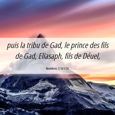 Picture 06 - Nombres 2:14 LSG - puis la tribu de Gad, le prince des fils de Gad, - Bible Verse Picture