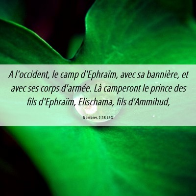 Picture 06 - Nombres 2:18 LSG - A l'occident, le camp d'Ephraïm, avec sa - Bible Verse Picture