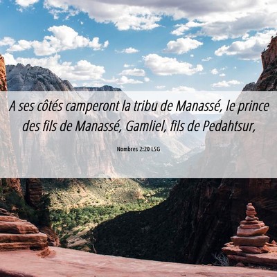 Picture 06 - Nombres 2:20 LSG - A ses côtés camperont la tribu de Manassé, le - Bible Verse Picture