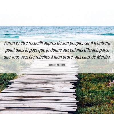 Picture 06 - Nombres 20:24 LSG - Aaron va être recueilli auprès de son peuple; - Bible Verse Picture