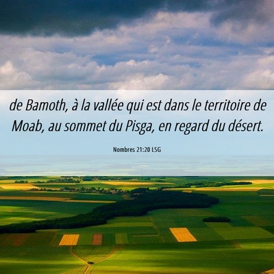 Picture 06 - Nombres 21:20 LSG - de Bamoth, à la vallée qui est dans le - Bible Verse Picture