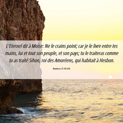 Picture 06 - Nombres 21:34 LSG - L'Eternel dit à Moïse: Ne le crains point; car - Bible Verse Picture