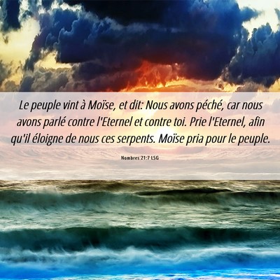 Picture 06 - Nombres 21:7 LSG - Le peuple vint à Moïse, et dit: Nous avons - Bible Verse Picture