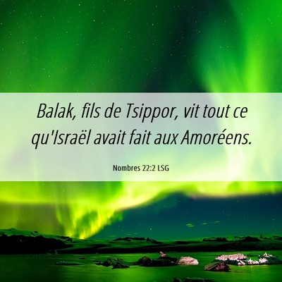 Picture 06 - Nombres 22:2 LSG - Balak, fils de Tsippor, vit tout ce qu'Israël - Bible Verse Picture