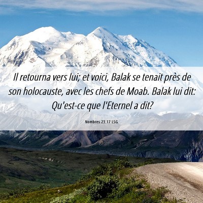Picture 06 - Nombres 23:17 LSG - Il retourna vers lui; et voici, Balak se tenait - Bible Verse Picture