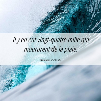 Picture 06 - Nombres 25:9 LSG - Il y en eut vingt-quatre mille qui moururent de - Bible Verse Picture