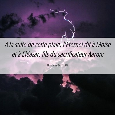 Picture 06 - Nombres 26:1 LSG - A la suite de cette plaie, l'Eternel dit à - Bible Verse Picture