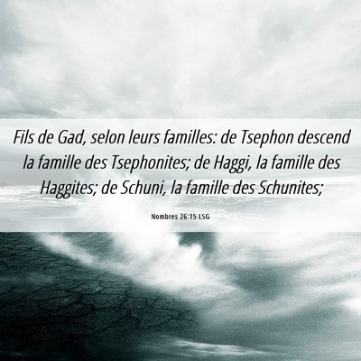 Picture 06 - Nombres 26:15 LSG - Fils de Gad, selon leurs familles: de Tsephon - Bible Verse Picture