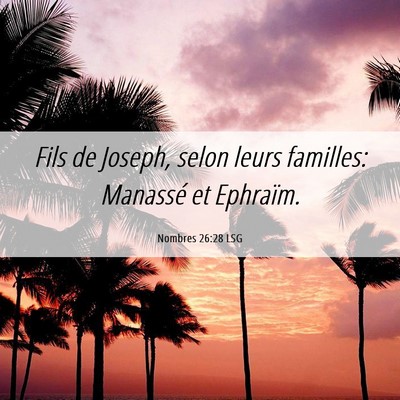 Picture 06 - Nombres 26:28 LSG - Fils de Joseph, selon leurs familles: Manassé et - Bible Verse Picture