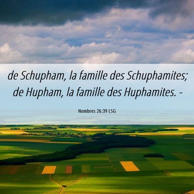 Picture 06 - Nombres 26:39 LSG - de Schupham, la famille des Schuphamites; de - Bible Verse Picture
