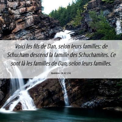 Picture 06 - Nombres 26:42 LSG - Voici les fils de Dan, selon leurs familles: de - Bible Verse Picture