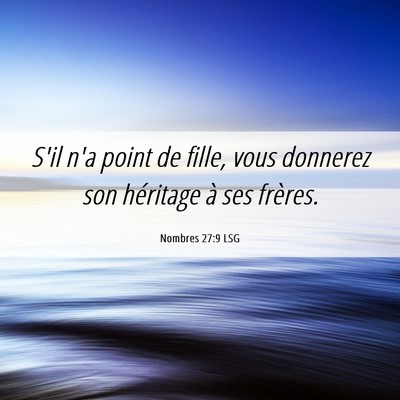 Picture 06 - Nombres 27:9 LSG - S'il n'a point de fille, vous donnerez son - Bible Verse Picture
