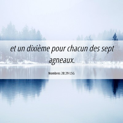 Picture 06 - Nombres 28:29 LSG - et un dixième pour chacun des sept - Bible Verse Picture