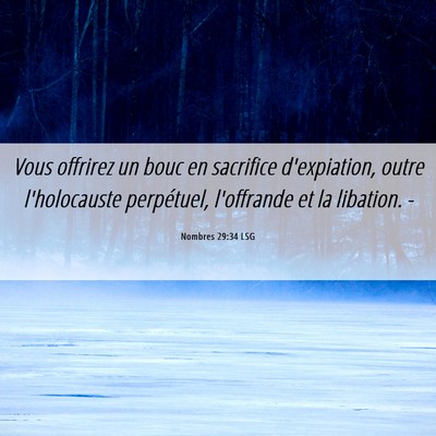Picture 06 - Nombres 29:34 LSG - Vous offrirez un bouc en sacrifice d'expiation, - Bible Verse Picture