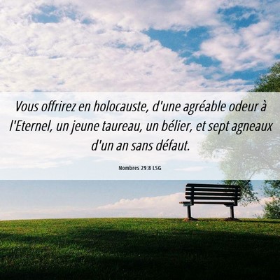 Picture 06 - Nombres 29:8 LSG - Vous offrirez en holocauste, d'une agréable - Bible Verse Picture