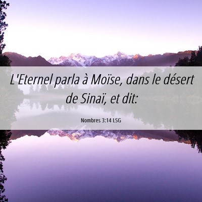 Picture 06 - Nombres 3:14 LSG - L'Eternel parla à Moïse, dans le désert de - Bible Verse Picture