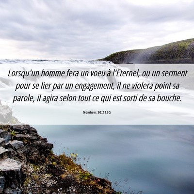 Picture 06 - Nombres 30:2 LSG - Lorsqu'un homme fera un voeu à l'Eternel, ou un - Bible Verse Picture