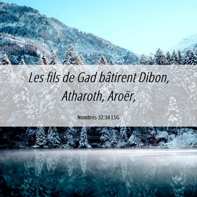 Picture 06 - Nombres 32:34 LSG - Les fils de Gad bâtirent Dibon, Atharoth, - Bible Verse Picture