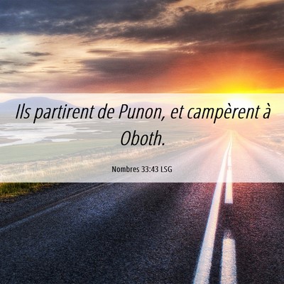 Picture 06 - Nombres 33:43 LSG - Ils partirent de Punon, et campèrent à - Bible Verse Picture