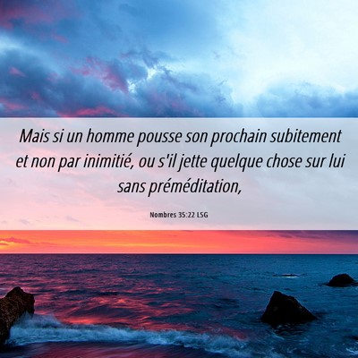 Picture 06 - Nombres 35:22 LSG - Mais si un homme pousse son prochain subitement - Bible Verse Picture