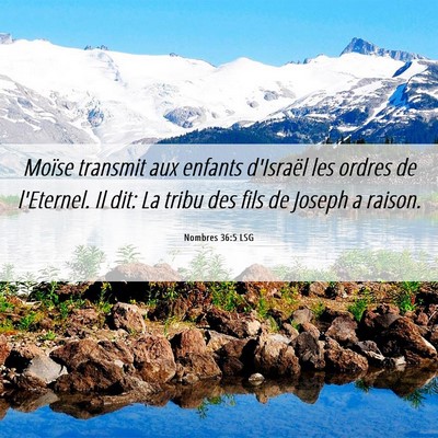 Picture 06 - Nombres 36:5 LSG - Moïse transmit aux enfants d'Israël les ordres - Bible Verse Picture