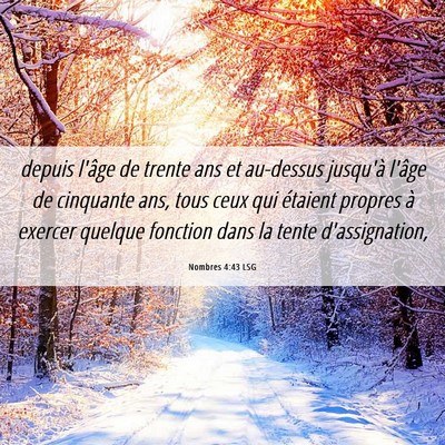Picture 06 - Nombres 4:43 LSG - depuis l'âge de trente ans et au-dessus jusqu'à - Bible Verse Picture