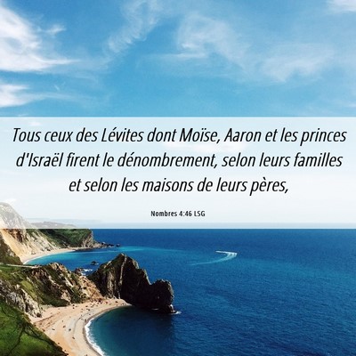 Picture 06 - Nombres 4:46 LSG - Tous ceux des Lévites dont Moïse, Aaron et les - Bible Verse Picture