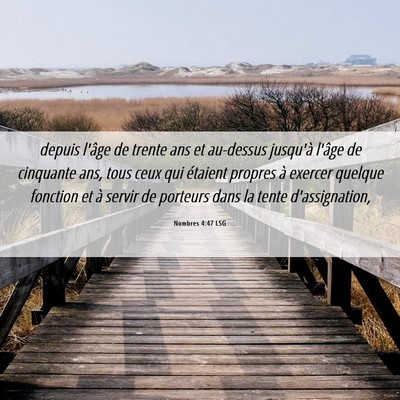 Picture 06 - Nombres 4:47 LSG - depuis l'âge de trente ans et au-dessus jusqu'à - Bible Verse Picture