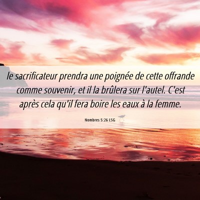 Picture 06 - Nombres 5:26 LSG - le sacrificateur prendra une poignée de cette - Bible Verse Picture