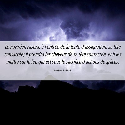 Picture 06 - Nombres 6:18 LSG - Le naziréen rasera, à l'entrée de la tente - Bible Verse Picture