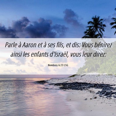 Picture 06 - Nombres 6:23 LSG - Parle à Aaron et à ses fils, et dis: Vous - Bible Verse Picture