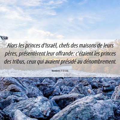 Picture 06 - Nombres 7:2 LSG - Alors les princes d'Israël, chefs des maisons de - Bible Verse Picture